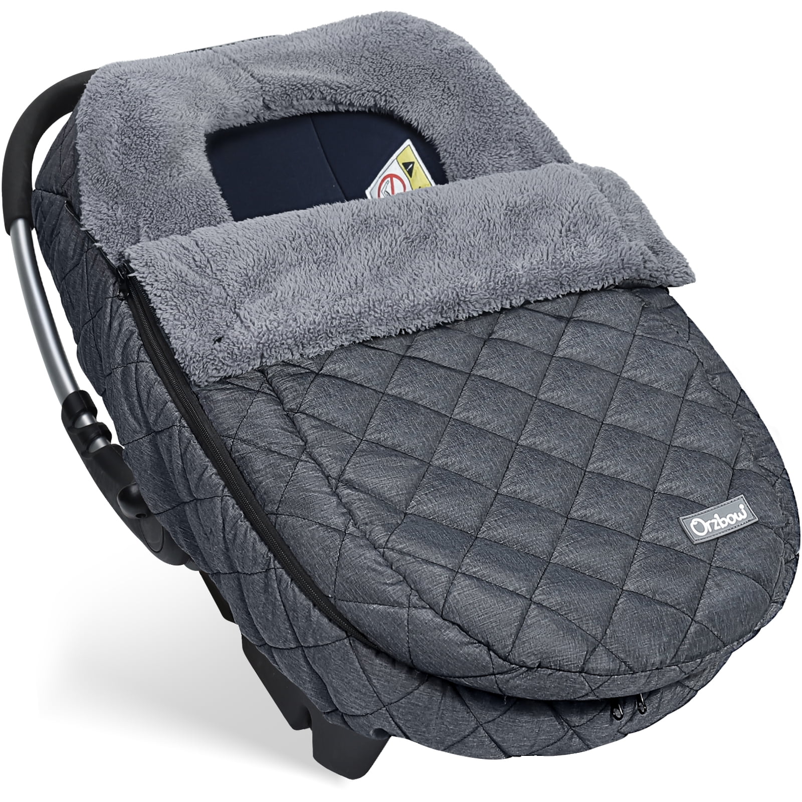 Orzbow Winter Baby Car Seat Cover, Warm Carseat Bunting Bag with Removable Zipper for Baby Boys & Girls, Waterproof Carseat Canopy Cover, Keeps Babies Warm and Cozy in Cold Weather, Dark Grey