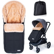 Orzbow Wool Warm Bunting Bag Universal,Suitable below 7  ,For Alaska,Stroller Sleeping Bag Cold Weather,Waterproof Toddler Footmuff, Black