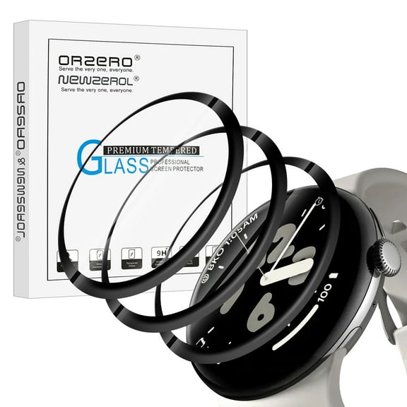 Orzero (3 Pack) Watch Screen Protector Compatible for Google Pixel Watch 3 45mm, PMMA (Not Tempered Glass) Ultra Thin High Definition Full Coverage Anti-Scratch