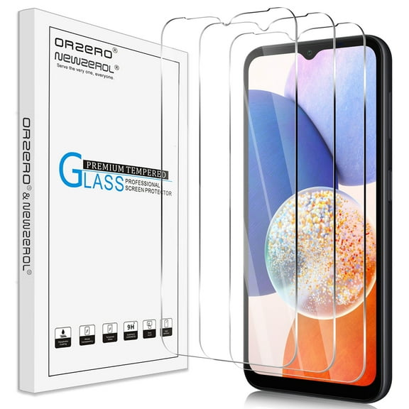 Orzero 3 Packs Compatible for Samsung Galaxy A14,Screen Protector Hardness Tempered Glass Screen Protector for Galaxy A14 5G - Transparent