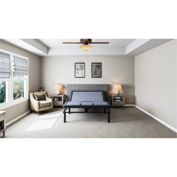 Os2 Twin Adjustable Bed, Head And Foot Adjustment Feature, 850 Lbs Capacity, Blue Construction Control, Enabled,