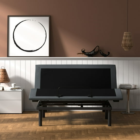 Os4 Queen Adjustable Bed Base - Head Foot Position Ingredient, Wireless Remote, Firm Construction, Center Folding, Easy Assembly Copy, Black And Grey Queen-size Trait, Structure, Picture, Gray