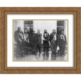 thumbnail image 1 of Osage Indians with Senator J.W. Harreld and Rep. S.J. Montgomery at the White House when they called upon President Coolidge 24x18 Double Matted Gold Ornate Framed Art Print, 1 of 2
