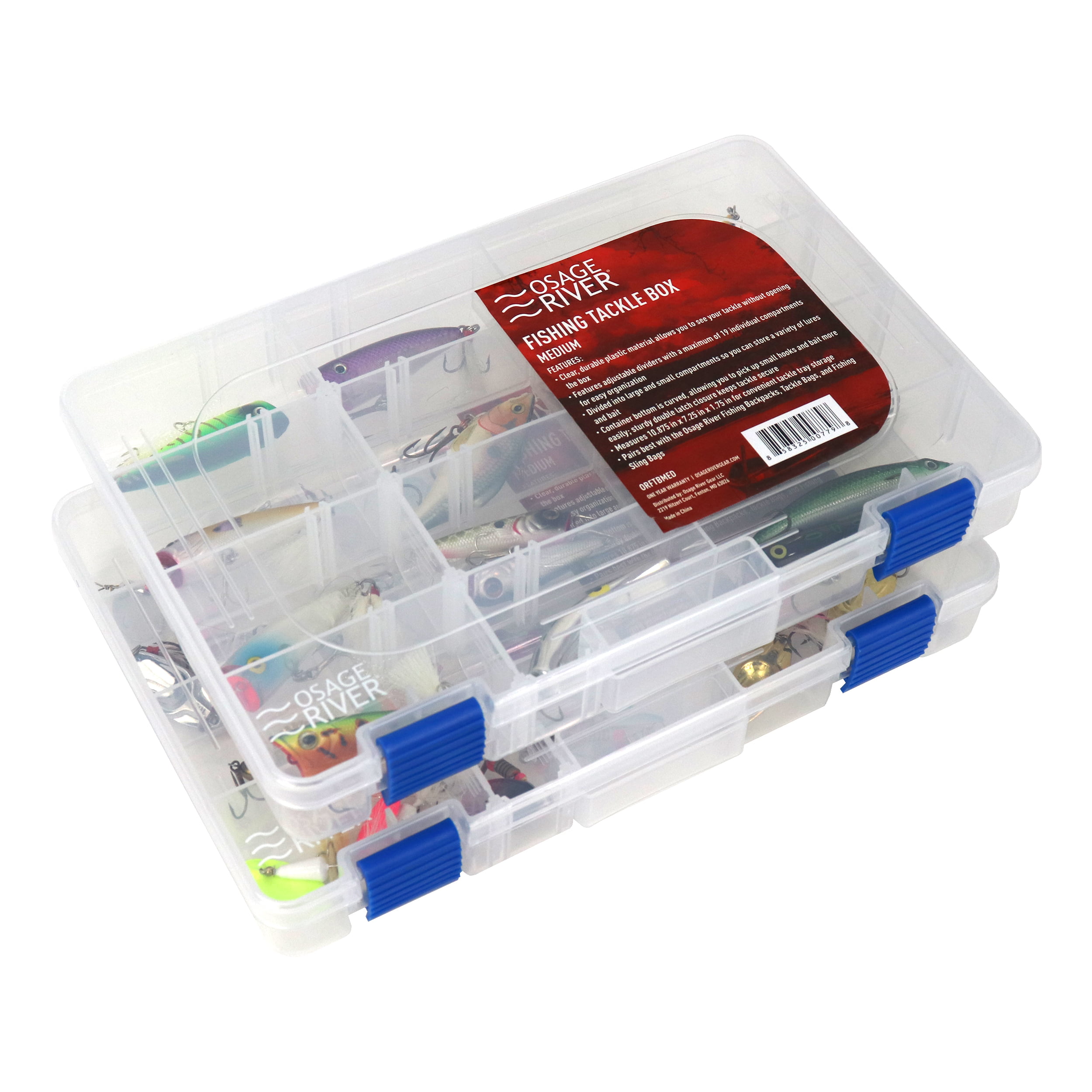 Tackle Box 24 Compartment Clear 10.7 x 7 x 1.75 Plastic Utility Storage Tray