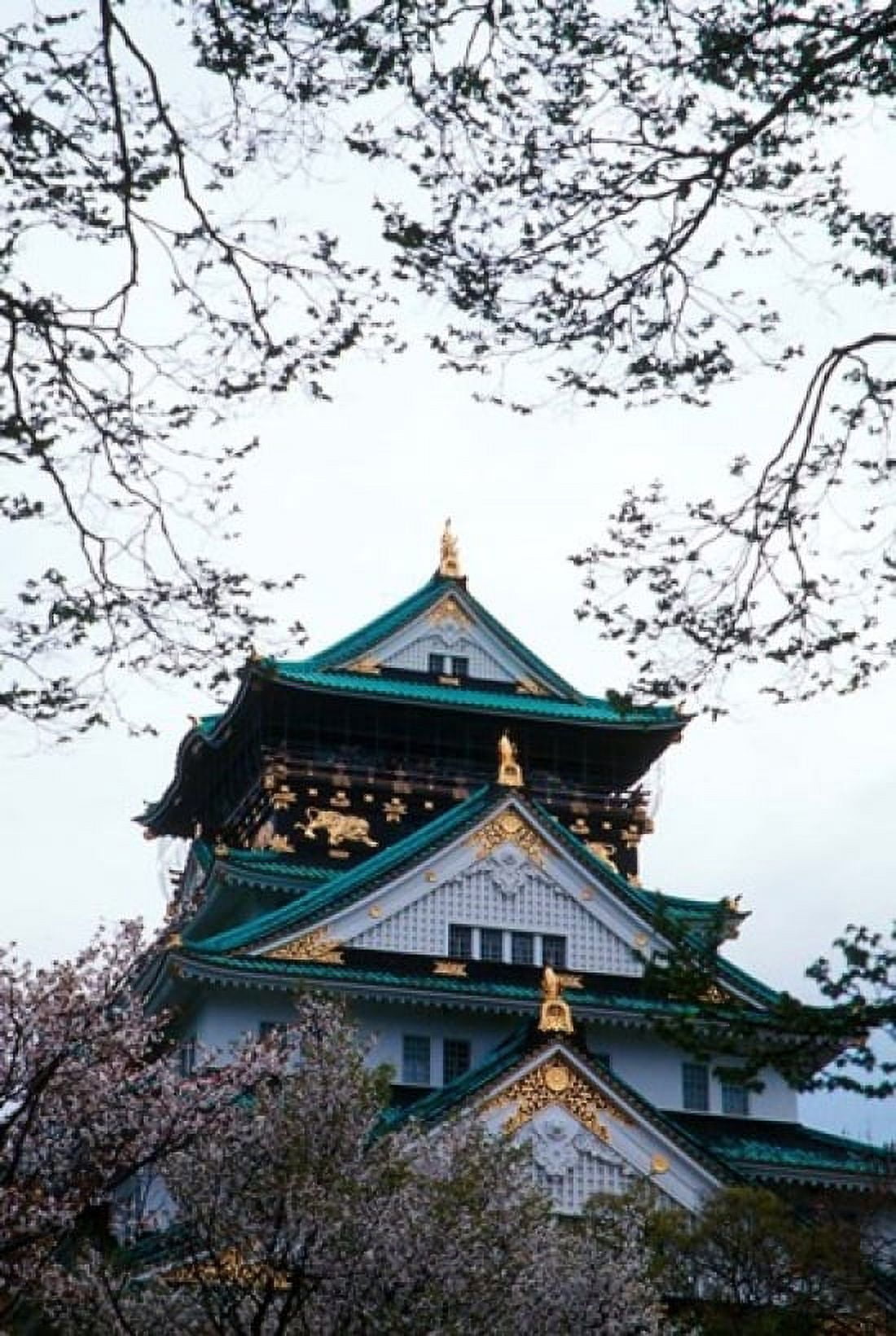 Osaka Castle and Cherry Blossom Trees Osaka Japan Canvas Art - Jaynes Gallery DanitaDelimont (24 x 36)
