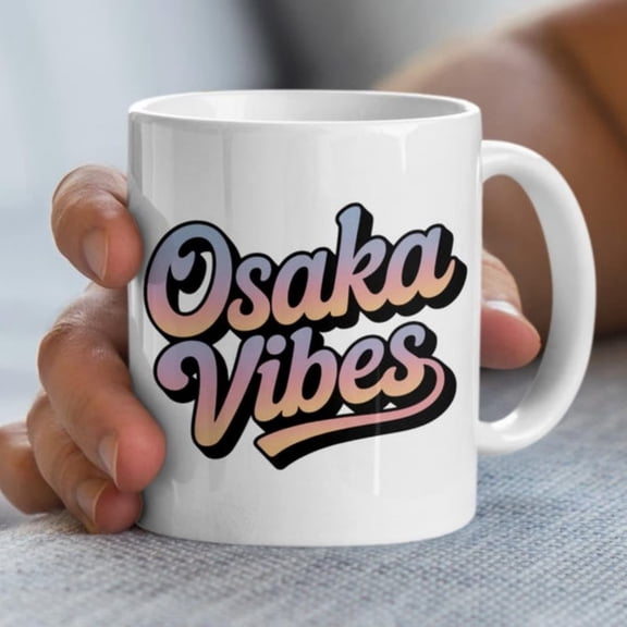 Osaka Vibes Mug, R an, City Travel, Gift Idea, Coffee Cup, Unique Design, Cool Graphic, Stylish Present, an Lover.