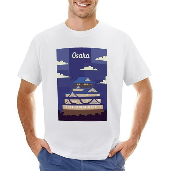 Osaka Vintage T-shirt Mens Cotton Classic Crewneck Short Sleeve Tees Unisex White 2XL