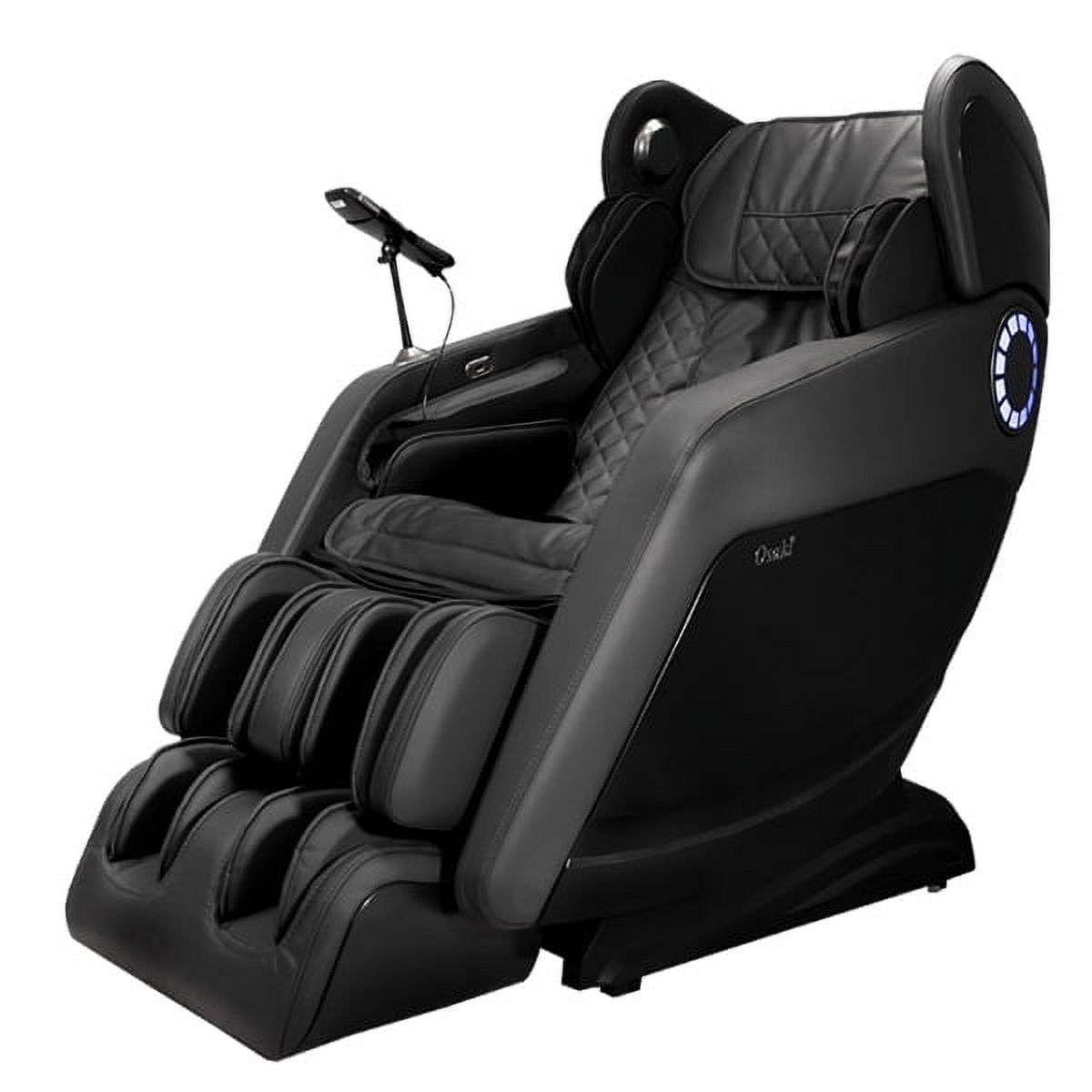 Black Faux Leather Recliner with Massage and Airbags