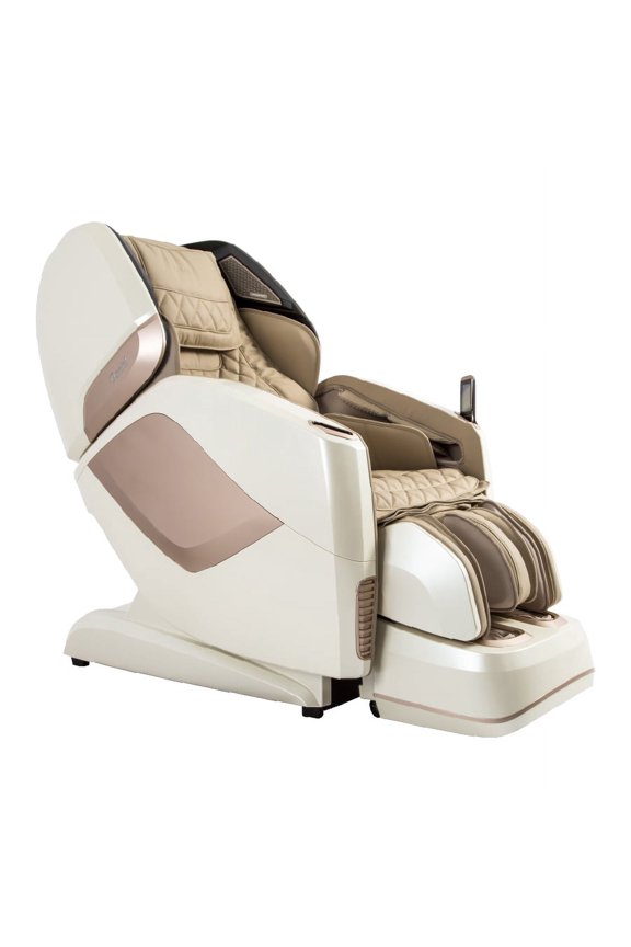 OS-Pro Maestro 4D L-Track Massage Chair with Foot Roller, Zero Gravity, Space Saving Design, Beige