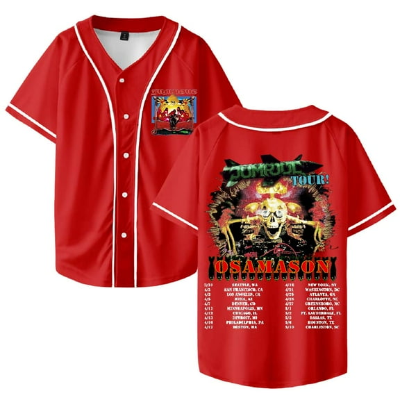 OsamaSon Jump Out Tour 2025 Merch Baseball Jersey V-Neck Shirt Women Men Short Sleeve Streetwear Clothes