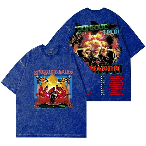 OsamaSon Jump Out Tour 2025 Merch Wash Men's and women's fashionable hip-hop street wear cotton short sleeved T-shirt