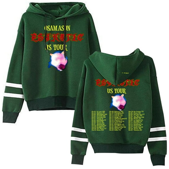 OsamaSon merch 2025 PSYKOTIC TOUR hooded drawstring pocketless sweatshirt men/women hip hop concert pullover