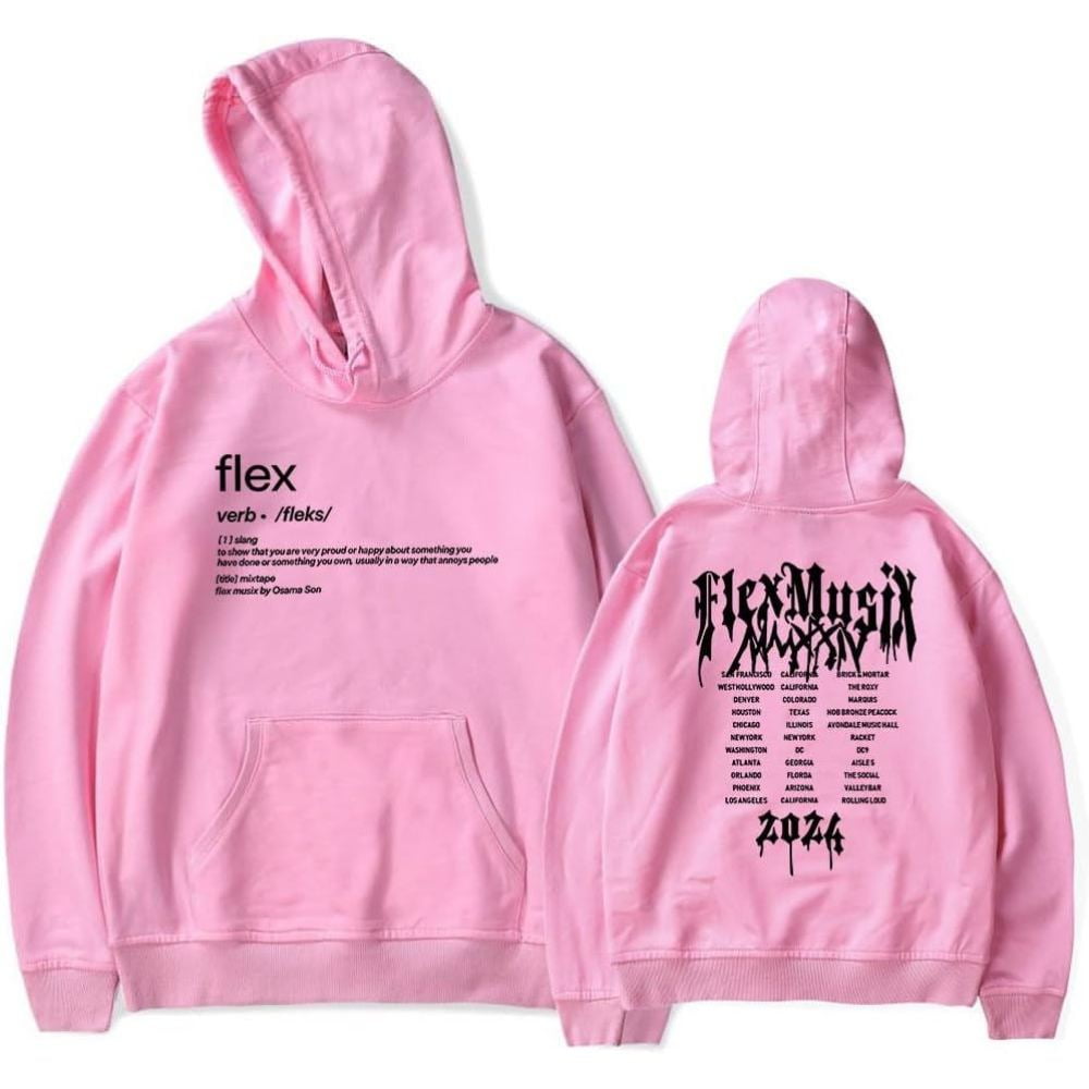 Osamason Flex Tour 2024 Merch Hoodie Pockets Drawstring