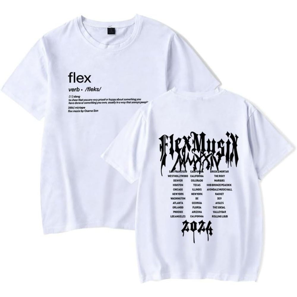 Osamason Flex Tour 2024 Merch Short Sleeve T-shirt Unisex Fashion