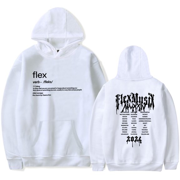 Osamason merch Flex Tour  Hooded Drawstring Pocket Sweatshirt Men/women  ripper Hip Hop Pullover