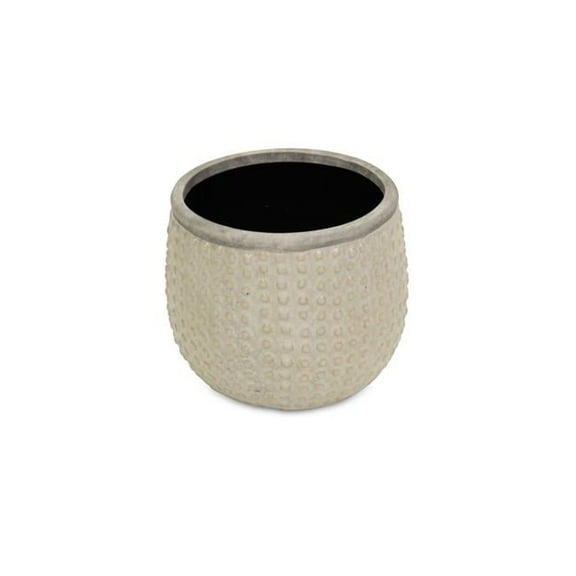 Osanna Curved Beige Ceramic Pot - Medium
