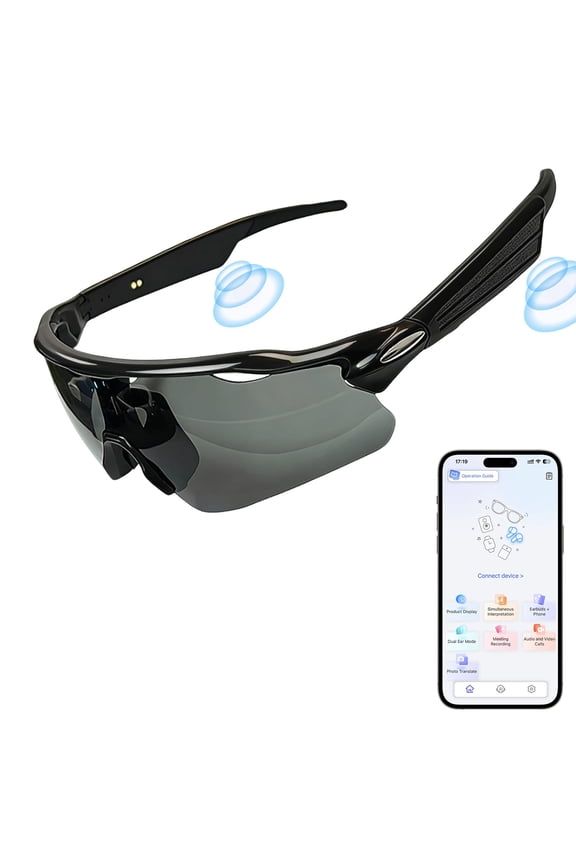 Smart Cycling Glasses with Bluetooth Audio, 5-6H Playtime, Magnetic Charging | Choose Lens (Gray/Night Vision/Coated) for Riding, Skiing, Running | TR90 Frame, IPX5 Sweatproof
