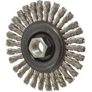 Osborn 2673500 Wheel Brush 4" Wheel Dia, Knotted Stainless Steel, 20,000 RPM