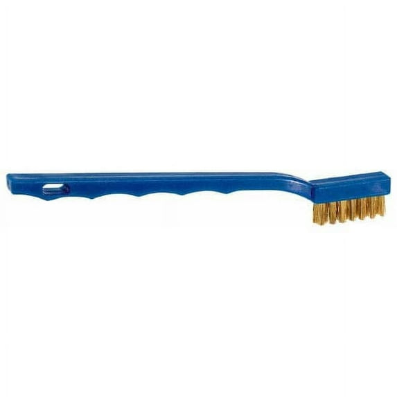 Osborn - 3 Rows x 7 Columns Stainless Steel Scratch Brush - 3/8" Brush Width, 7-1/2" OAL, 7/16" Trim Length, Plastic Handle (30 Pack)