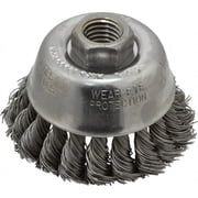 Osborn 3356100 Cup Brush 2-3/4" Brush, 0.02" Knotted Steel Wire 5/8-11 Hole
