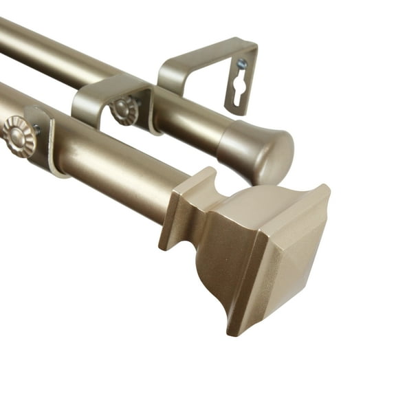 Osborne Double Curtain Rod 1 inch 48-84 inch - Light Gold