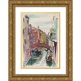 thumbnail image 1 of Oscar Bluemner 14x18 Gold Ornate Wood Frame and Double Matted Museum Art Print Titled - Canal, Venice (1912), 1 of 4