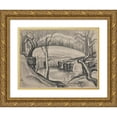 thumbnail image 1 of Oscar Bluemner 18x15 Gold Ornate Wood Frame and Double Matted Museum Art Print Titled - Soho (Straight) (1919), 1 of 4