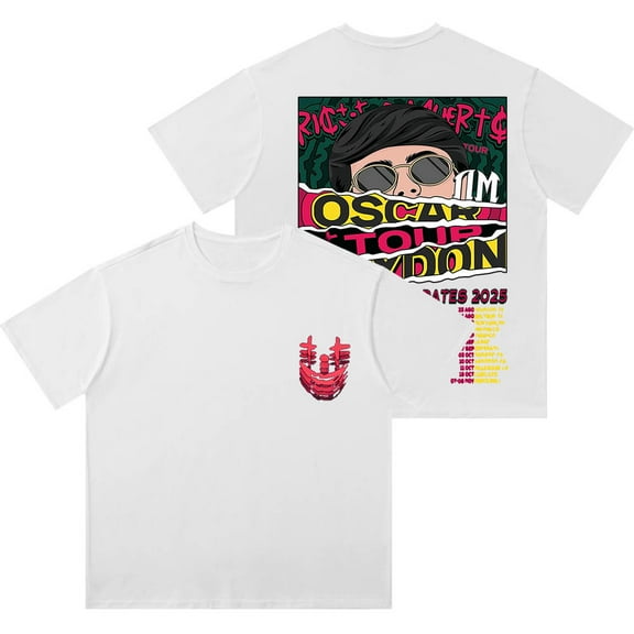 Oscar Maydon Rico o Muerto Tour 2025 Merch Vintage Wash T-Shirts Women Men Cotton Short Sleeve Tee