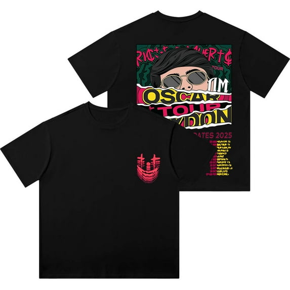 Oscar Maydon Rico o Muerto Tour 2025 Merch Vintage Wash T-Shirts Women Men Cotton Short Sleeve Tee