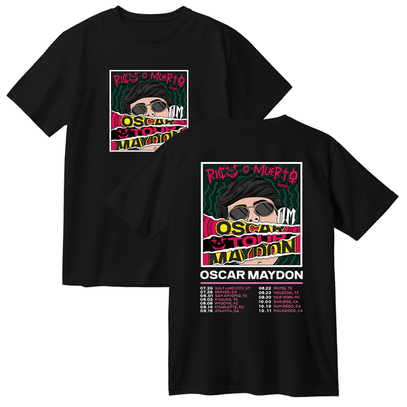 Oscar Maydon Rico o Muerto Tour Cotton T-shirt Women Men Short Sleeve Crewneck Casual Streetwear Tee