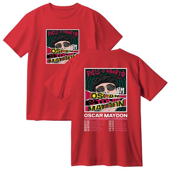 Oscar Maydon Rico o Muerto Tour Cotton T-shirt Women Men Short Sleeve Crewneck Casual Streetwear Tee