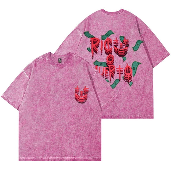 Oscar Maydon Rico o Muerto Vintage Wash T-Shirts Women Men Cotton Short Sleeve Tee