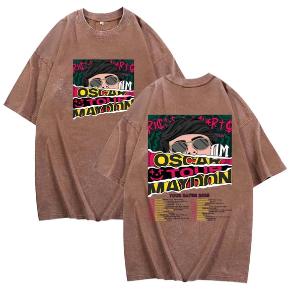 Oscar Maydon Tour 2025 Merch T-Shirt Cotton Wash Tee Women Men Short Sleeve Crewneck Tee