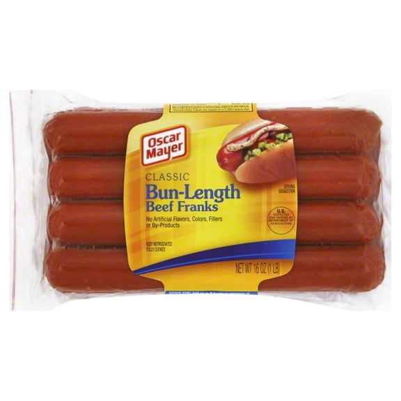 Oscar Mayer Bun-Length Beef Franks, 16 Oz.