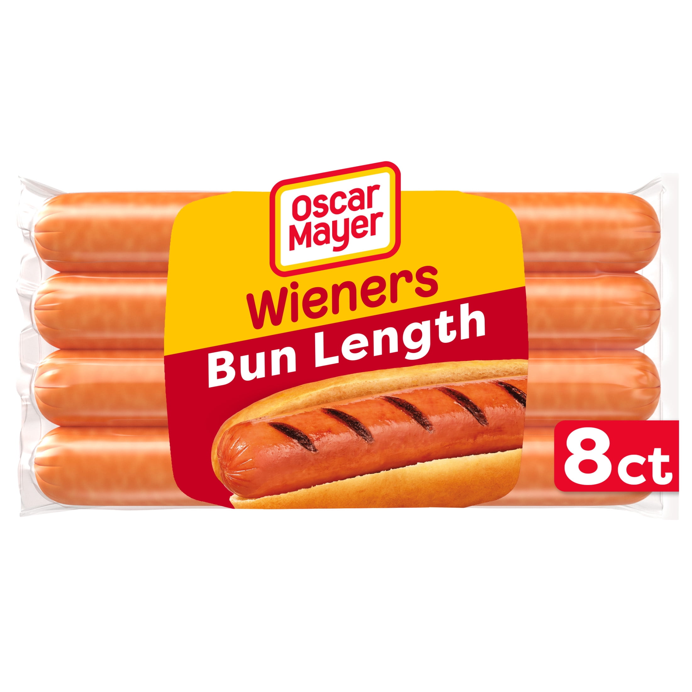 Oscar Mayer Bun-Length Wieners Hot Dogs, 8 Count Pack