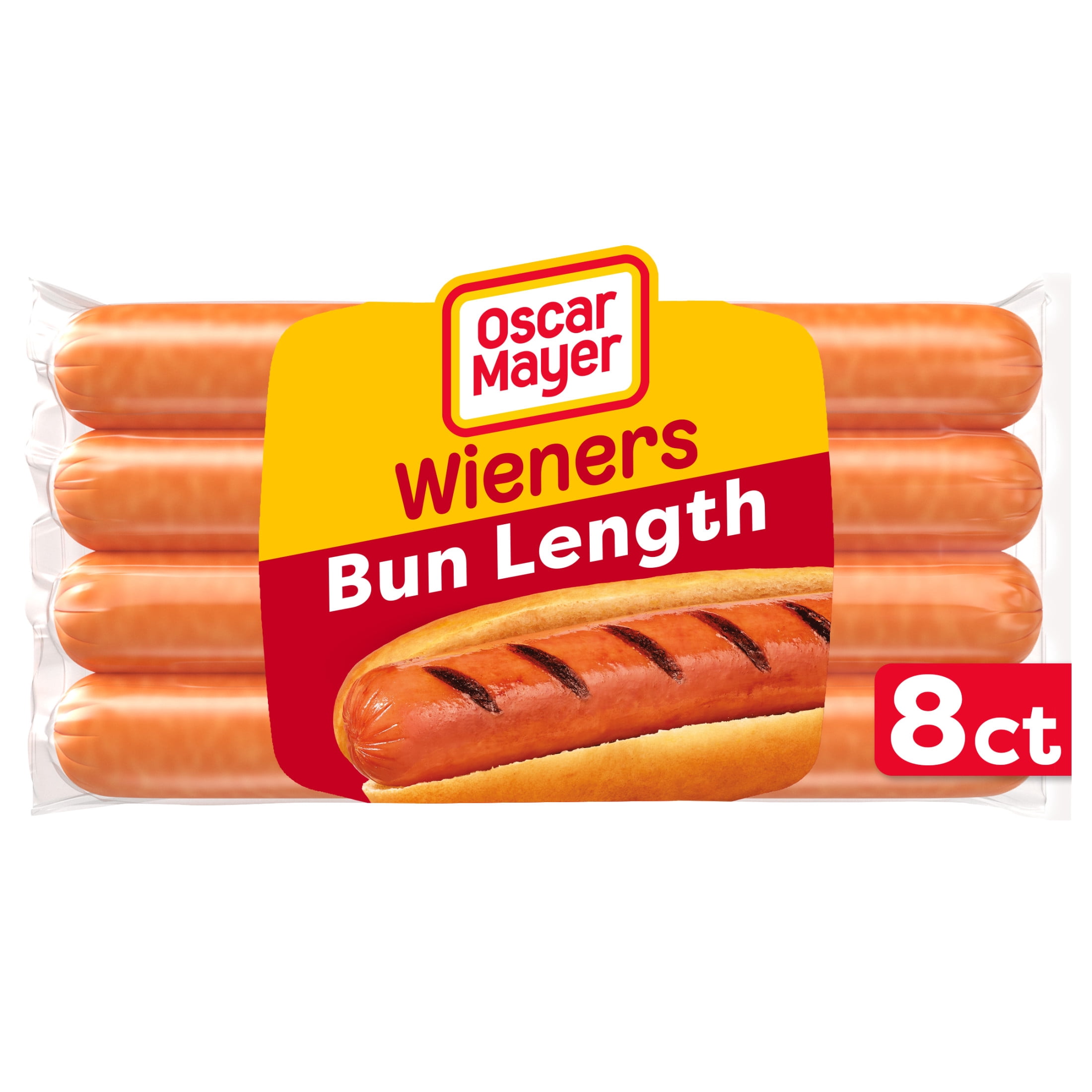 Oscar Mayer Bun-Length Wieners Hot Dogs, 8 Count Pack