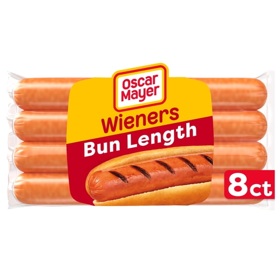 Oscar Mayer Bun-Length Wieners Hot Dogs, 8 Count Pack