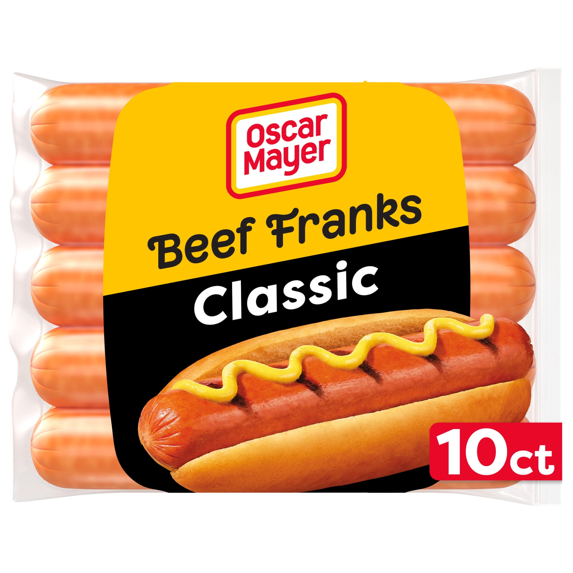 Oscar Mayer Classic Beef Franks Hot Dogs, 10 Count Pack