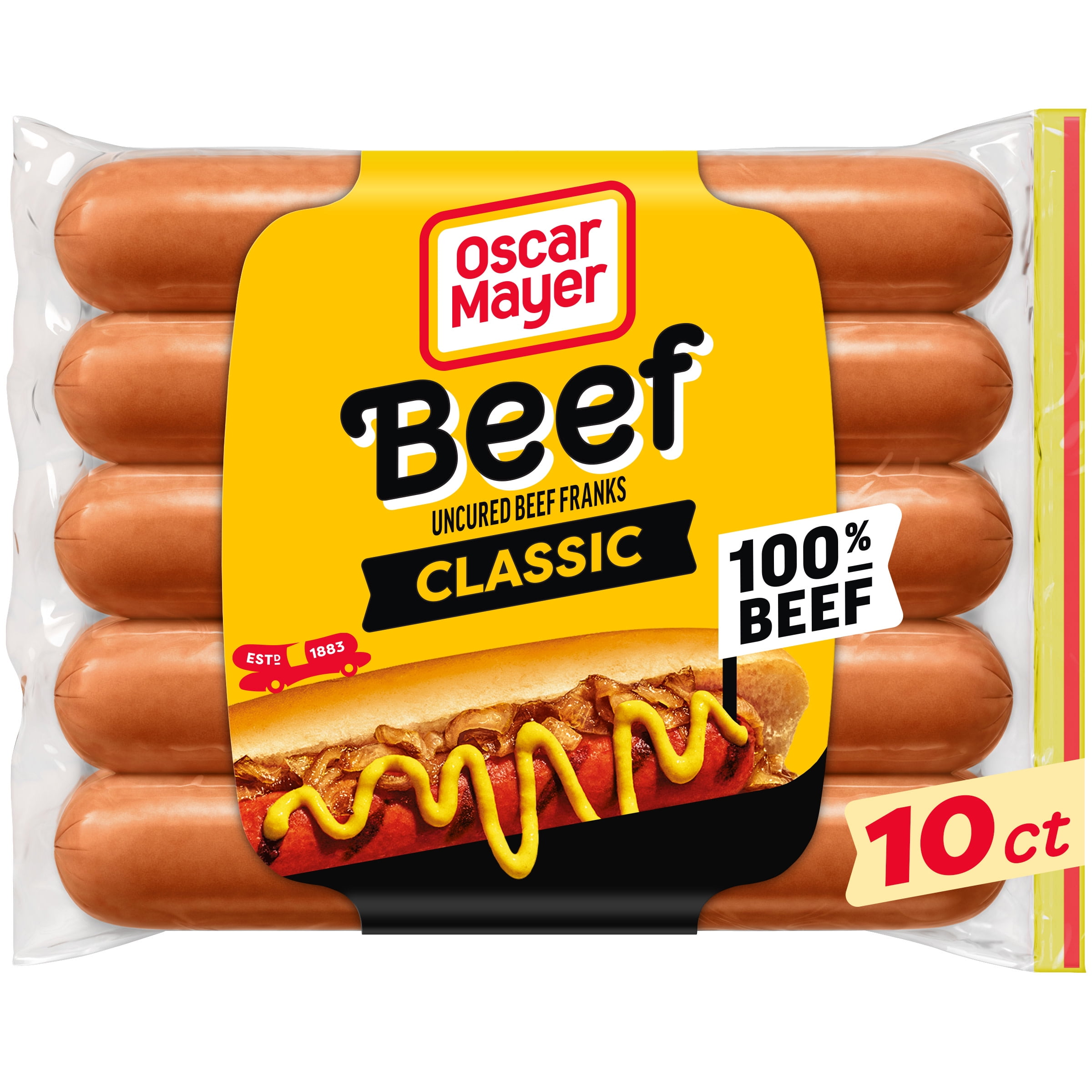 Oscar Mayer Classic Uncured Beef Franks Hot Dogs, 10 Ct Pack - Walmart.Com