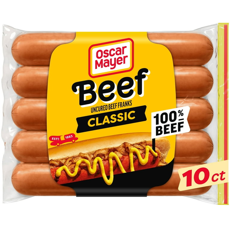 Oscar Mayer Classic Uncured Beef Franks Hot Dogs, 10 ct Pack