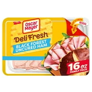 Oscar Mayer Deli Fresh Black Forest Uncured Sliced Ham Deli Lunch Meat Family Size, 16 oz Package