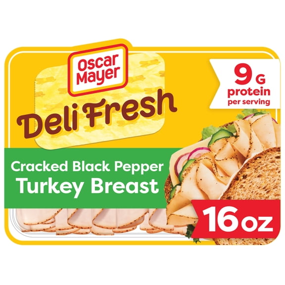 Oscar Mayer Deli Fresh Cracked Black Pepper Turkey Breast, 16 oz Family Pack