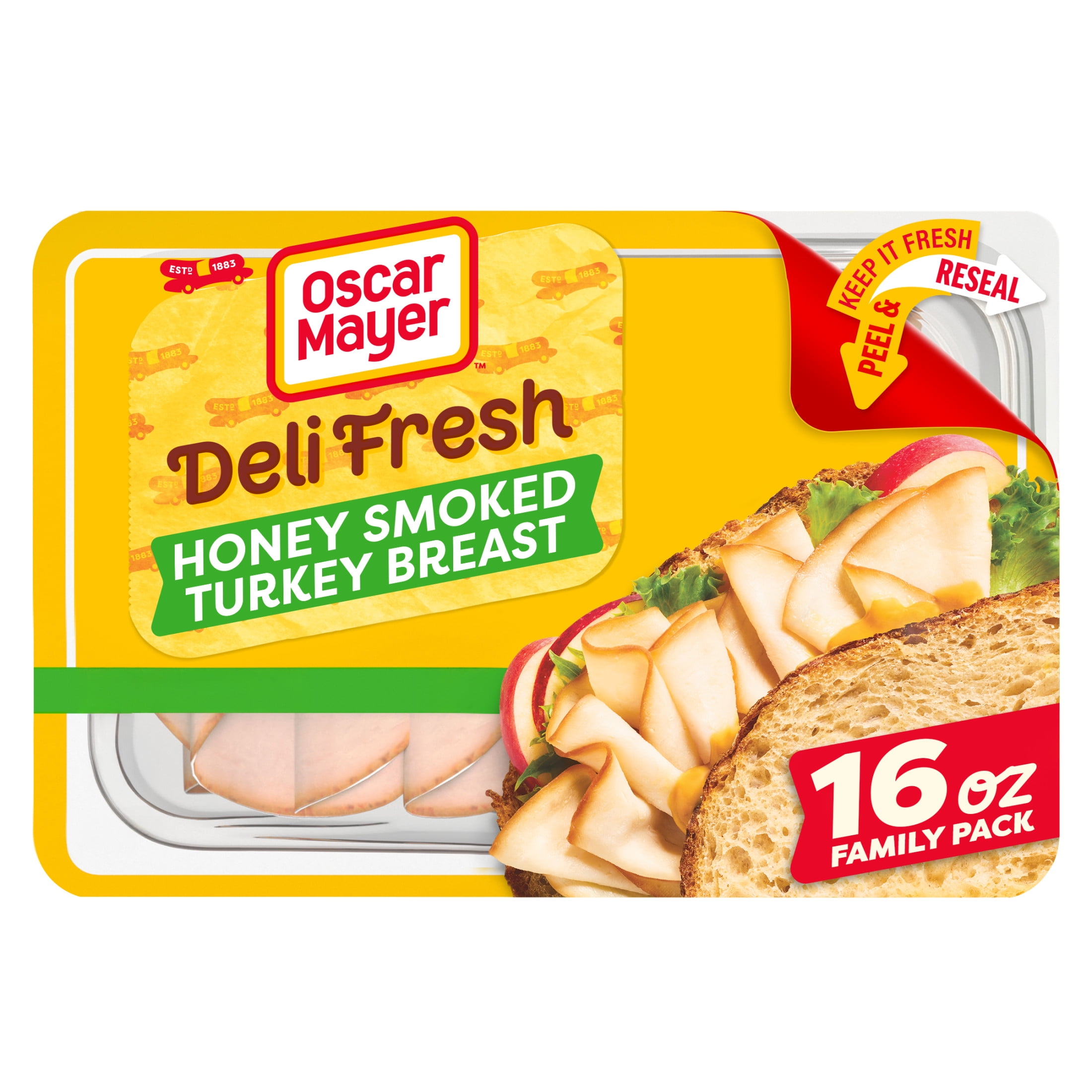 Oscar Mayer Deli Fresh Honey Smoked Sliced Turkey Breast Deli Lunch Meat, 16 oz Package