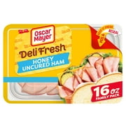 Oscar Mayer Deli Fresh Honey Uncured Sliced Ham Deli Lunch Meat Family Size, 16 oz Package