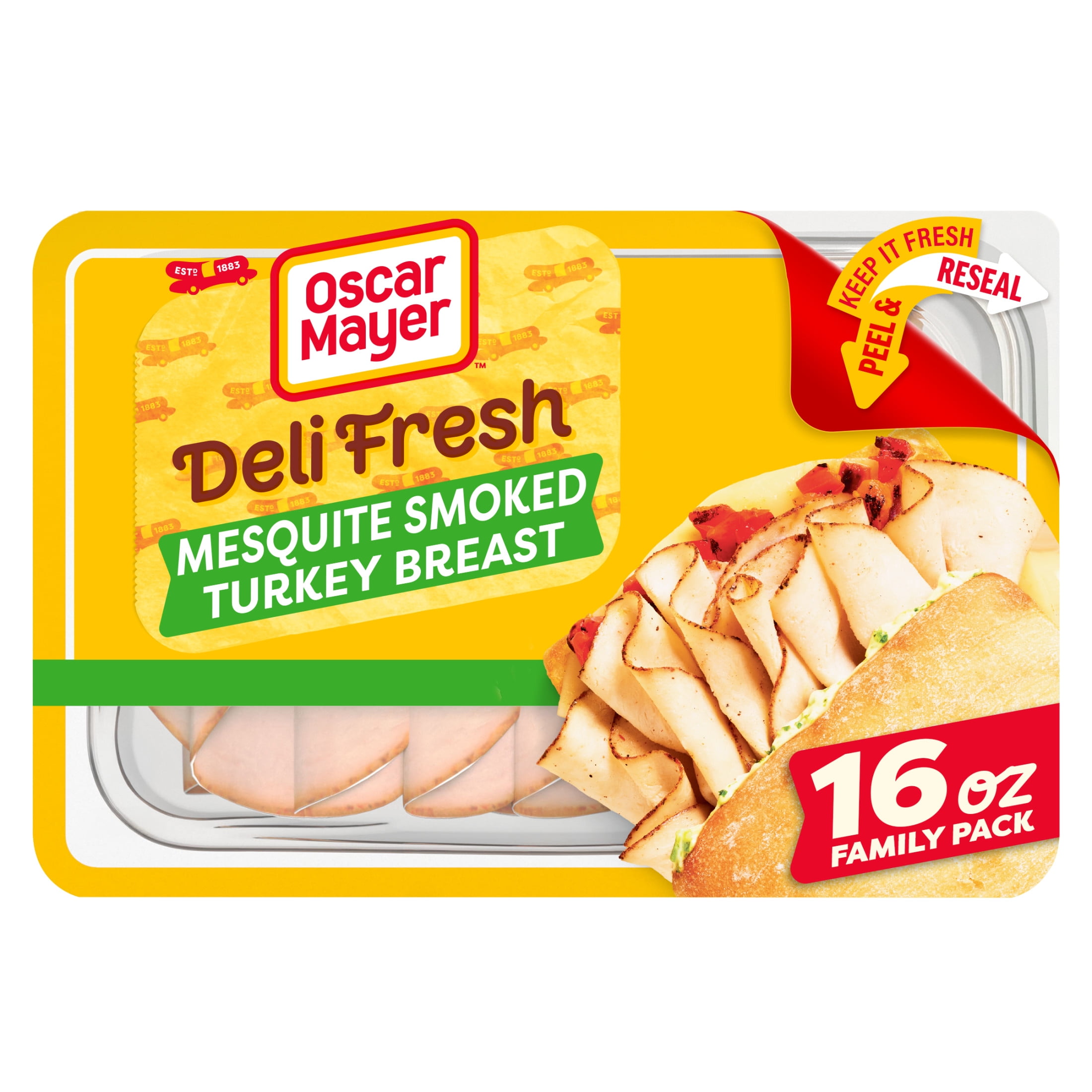 Oscar Mayer Deli Fresh Mesquite Smoked Sliced Turkey Breast Deli Meat Family Size, 16 oz Package
