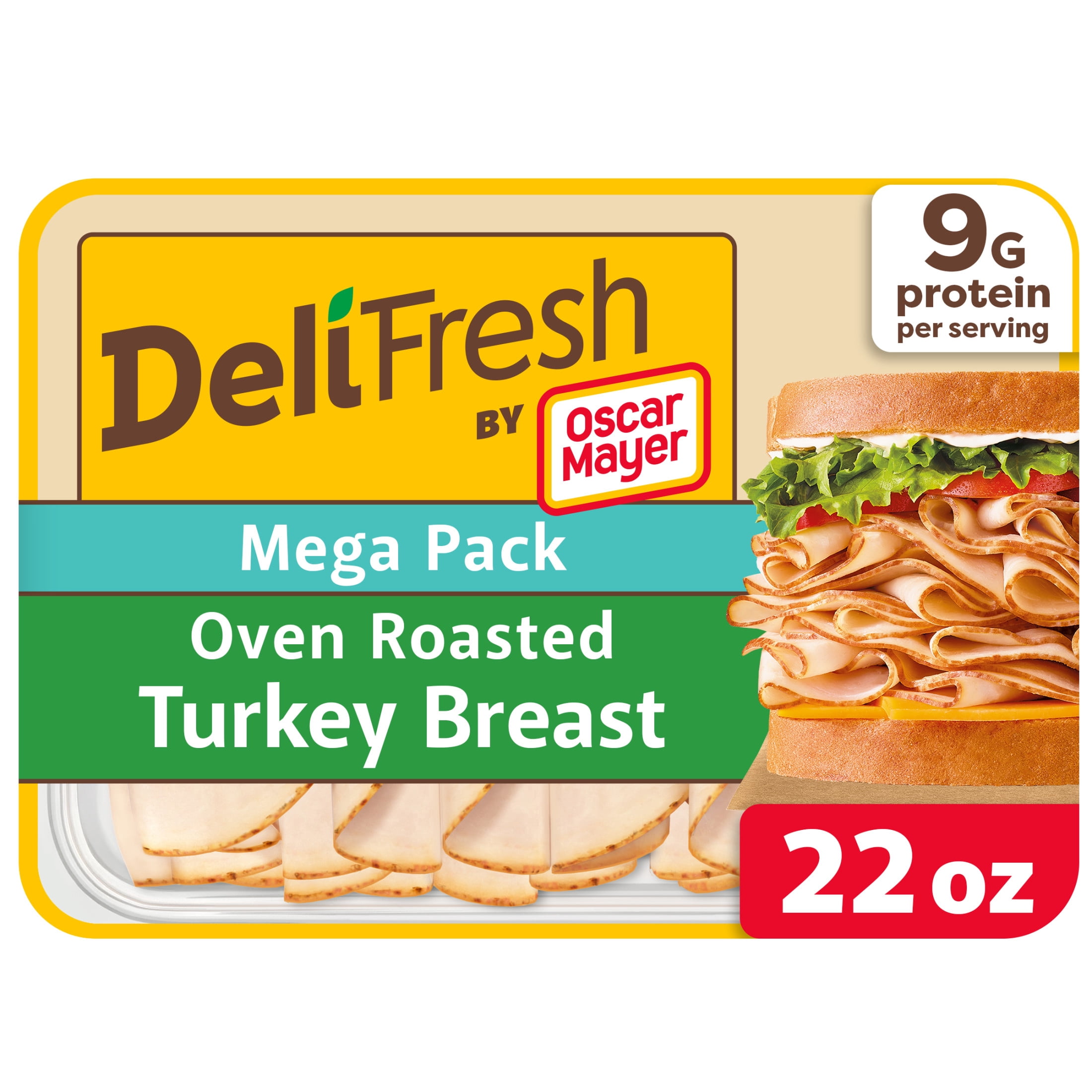 Oscar Mayer Deli Fresh Oven Roasted Turkey Breast, 22 oz Mega Pack