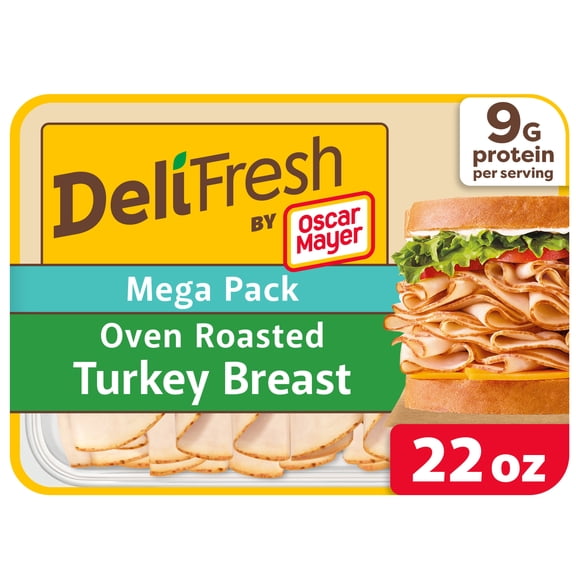 Oscar Mayer Deli Fresh Oven Roasted Turkey Breast, 22 oz Mega Pack