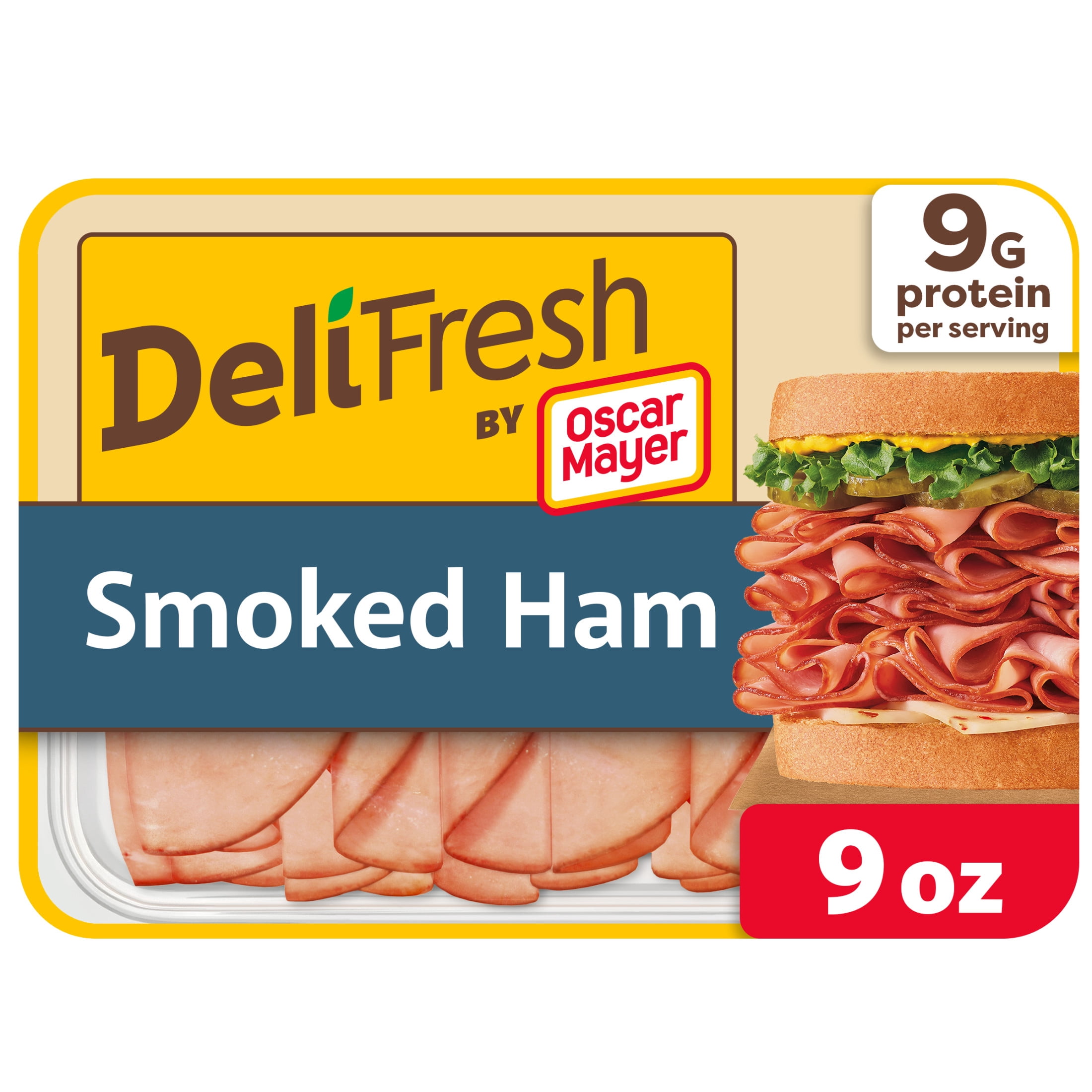 Oscar Mayer Deli Fresh Sliced Deli Meat, for Sandwiches and Easy Lunches, Smoked Ham, No Artificial Preservatives, No Added Nitrates or Nitrites, 9 oz