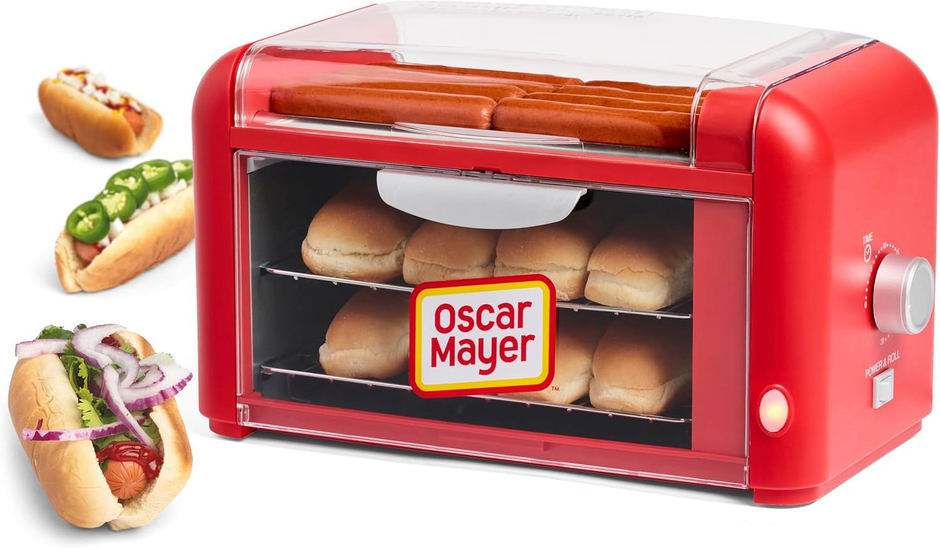 Oscar Mayer Extra Large 8 Hot Dog Roller & Bun Toaster Oven, Stainless