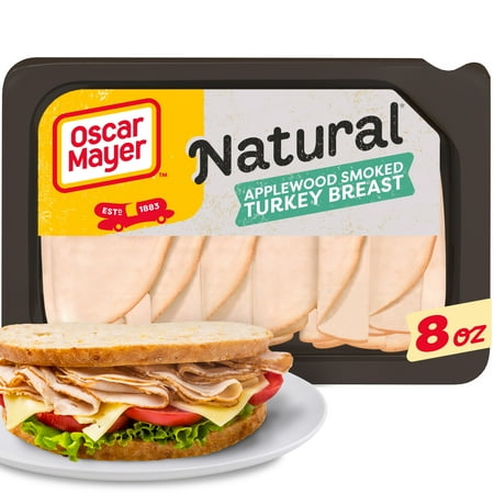 Oscar Mayer Natural Applewood Smoked Sliced Turkey Breast Deli Lunch Meat, 8 oz Plastic Package